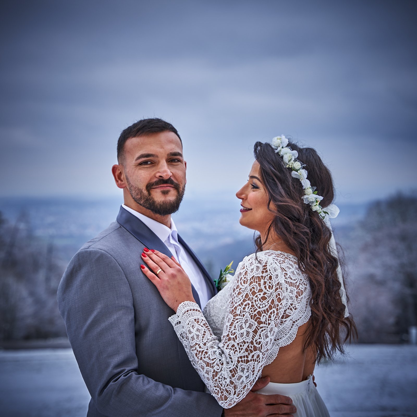 Hochzeit von Braut und Bräutigam in Stuttgart